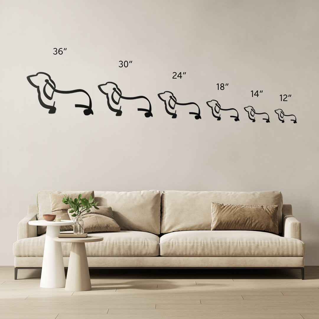 Basset Hound Line Art - Metal Wall Sign