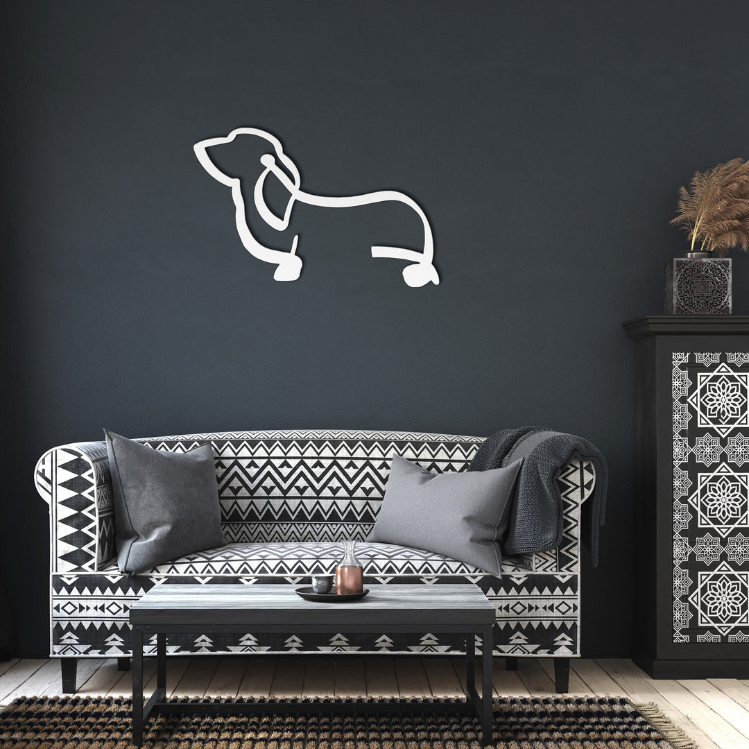 Basset Hound Line Art - Metal Wall Sign