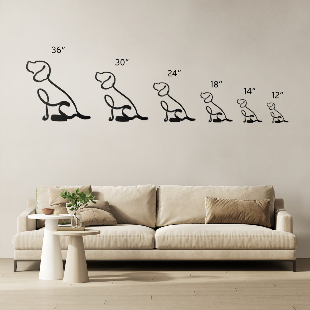Beagle Line Art - Metal Wall Sign