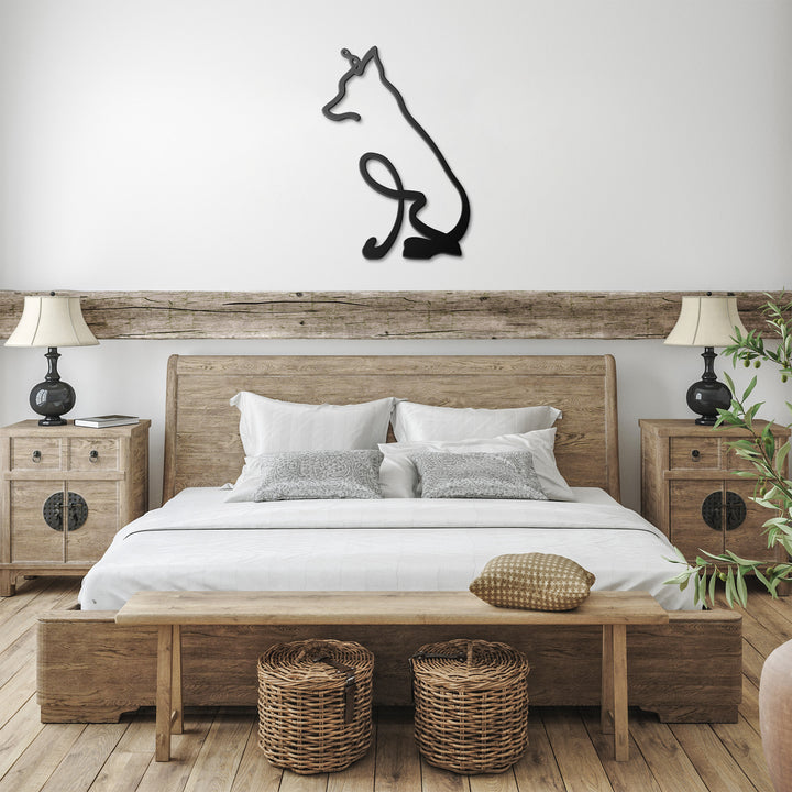Border Collie Line Art - Metal Wall Sign