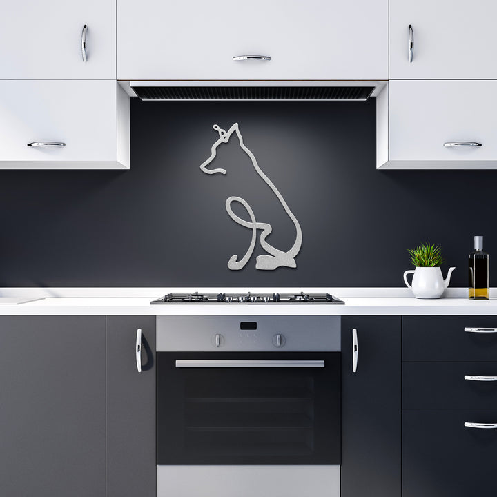Border Collie Line Art - Metal Wall Sign
