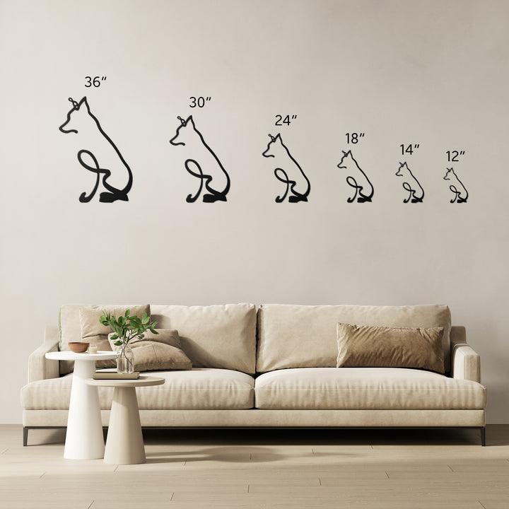 Border Collie Line Art - Metal Wall Sign
