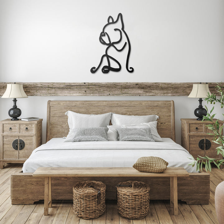 Bull Dog Line Art - Metal Wall Sign