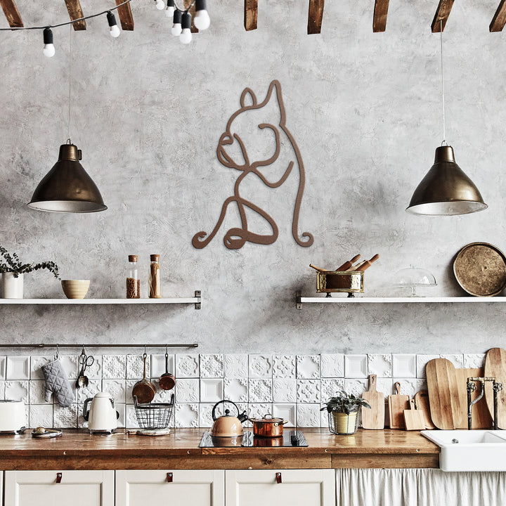 Bull Dog Line Art - Metal Wall Sign