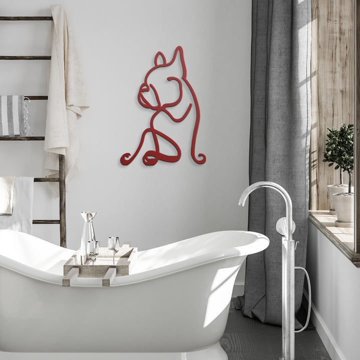 Bull Dog Line Art - Metal Wall Sign