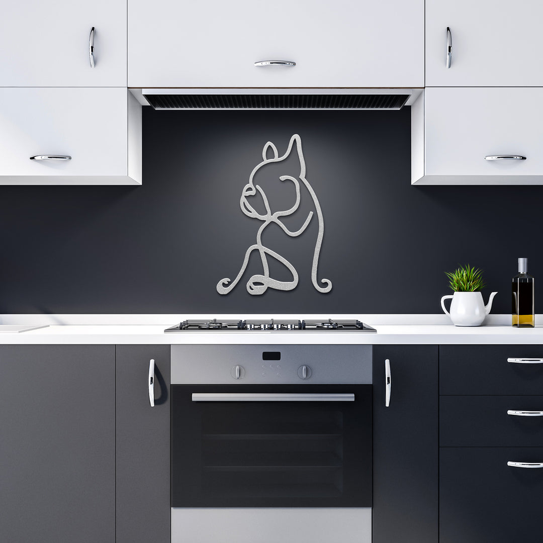 Bull Dog Line Art - Metal Wall Sign