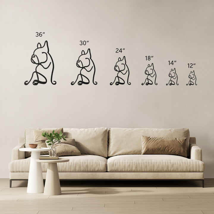 Bull Dog Line Art - Metal Wall Sign