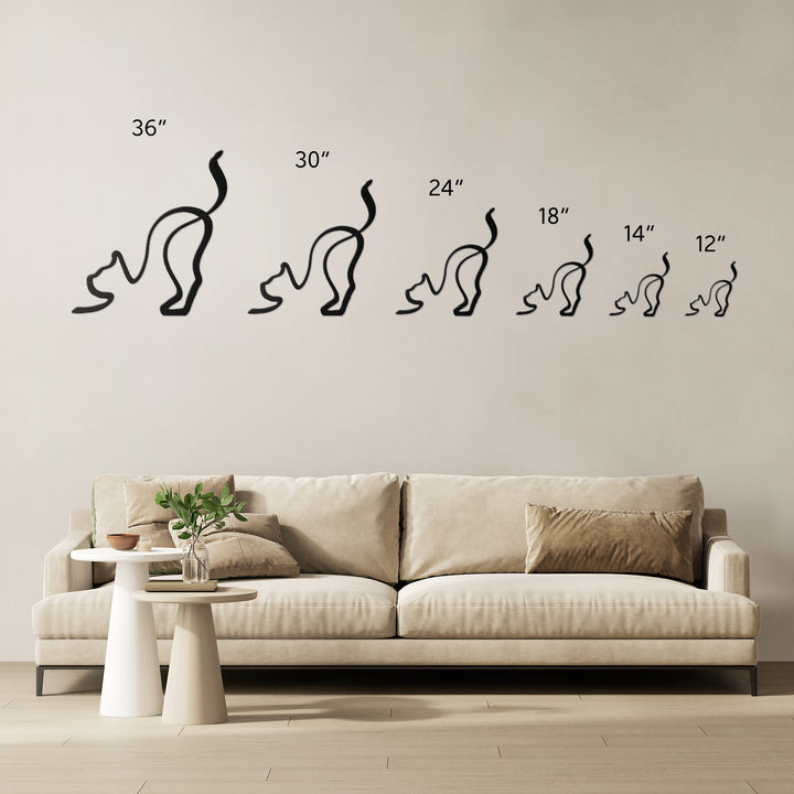 Cat Line Art - Metal Wall Sign