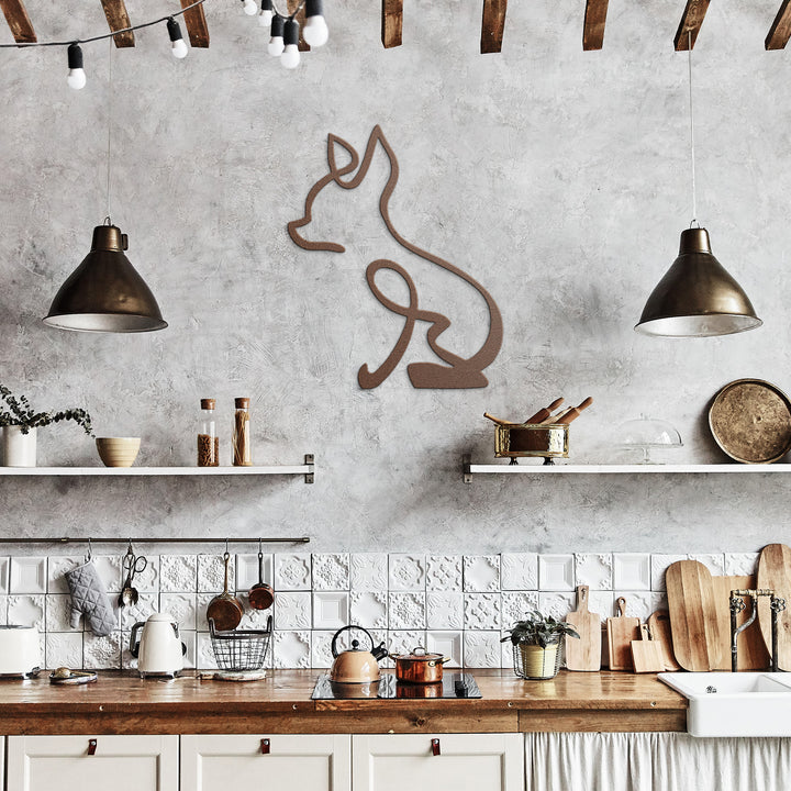 Cihuahua Line Art - Metal Wall Sign