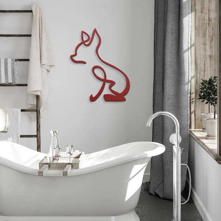 Cihuahua Line Art - Metal Wall Sign
