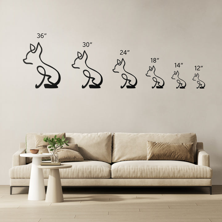 Cihuahua Line Art - Metal Wall Sign