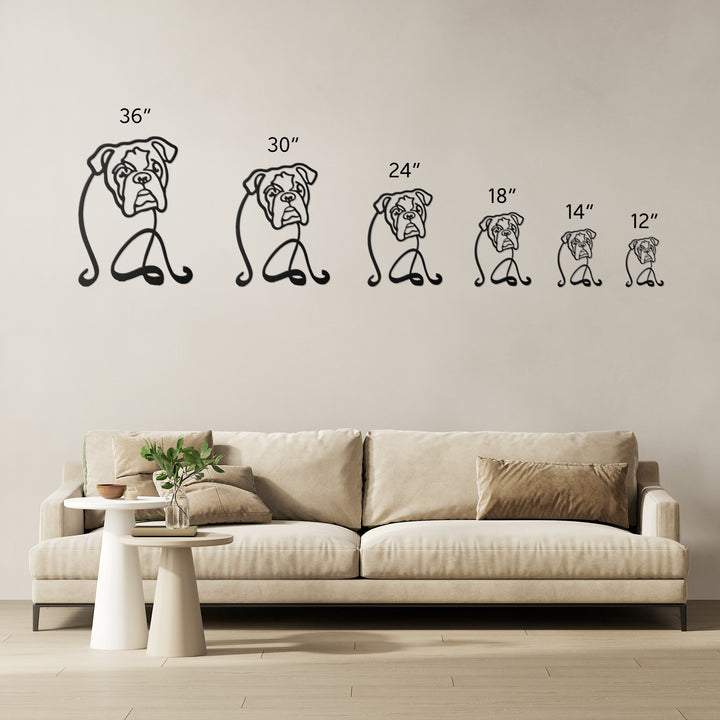 English Bulldog Line Art - Metal Wall Sign