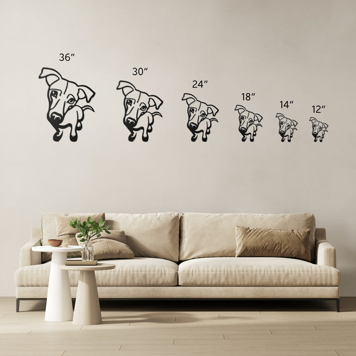 Jack Russell Line Art - Metal Wall Sign
