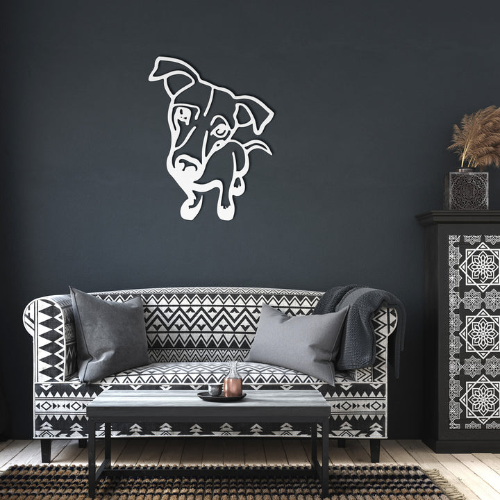 Jack Russell Line Art - Metal Wall Sign