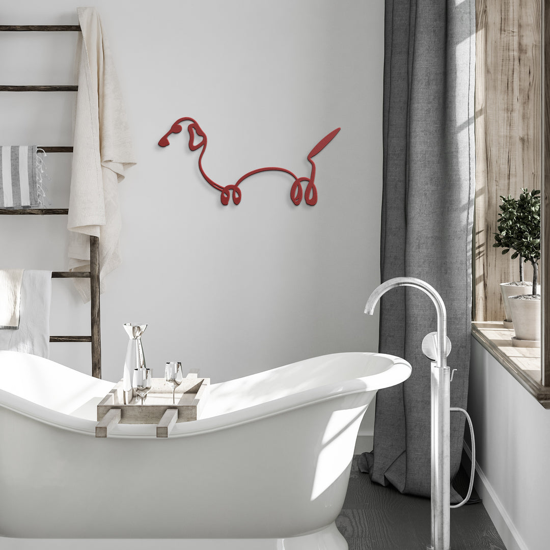 Dachsund Line Art - Metal Wall Sign