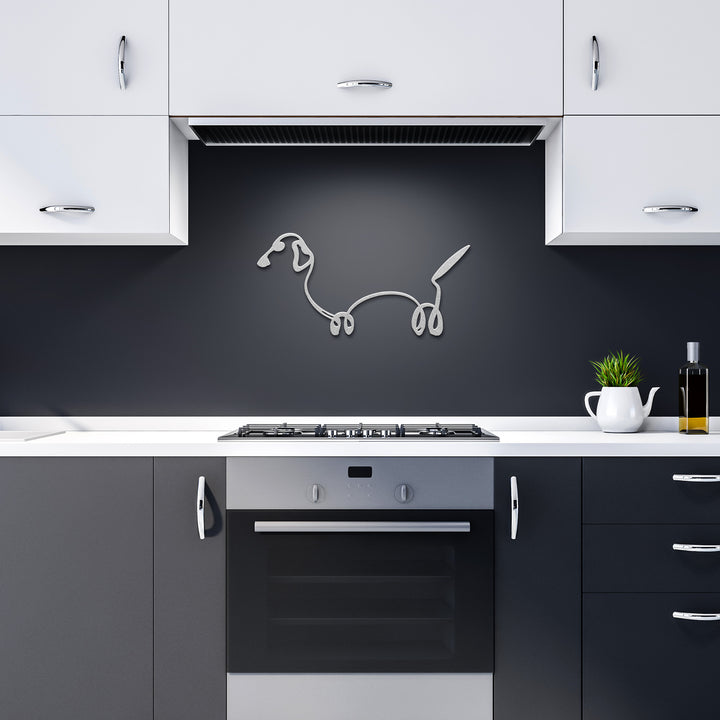 Dachsund Line Art - Metal Wall Sign