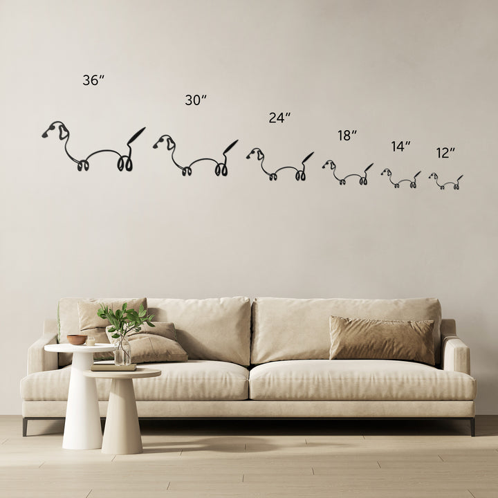Dachsund Line Art - Metal Wall Sign