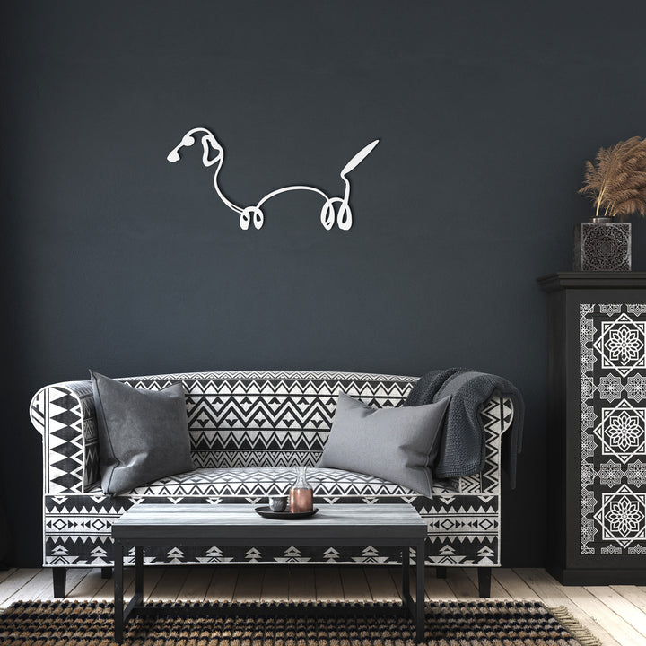 Dachsund Line Art - Metal Wall Sign