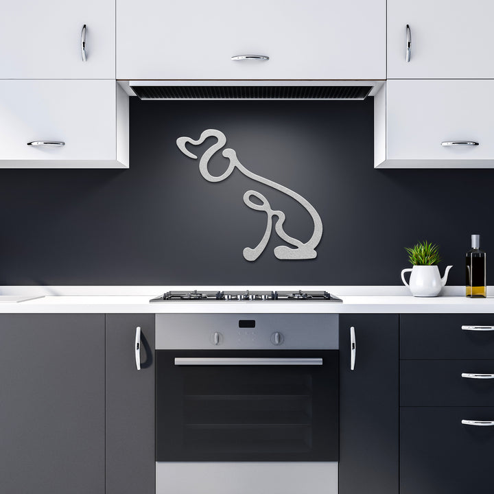 Poodle Line Art - Metal Wall Sign