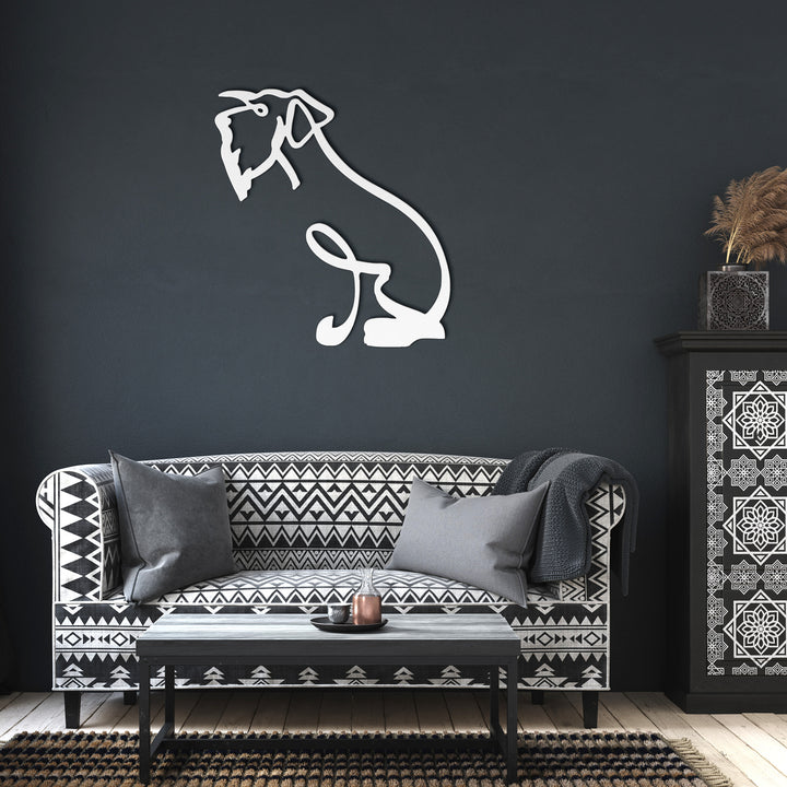 Schnauzer Line Art - Metal Wall Sign