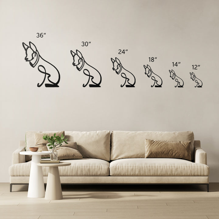 Shetland Sheepdog Line Art - Metal Wall Sign