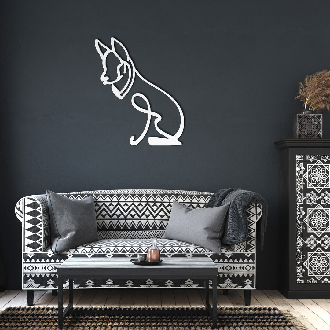 Shetland Sheepdog Line Art - Metal Wall Sign