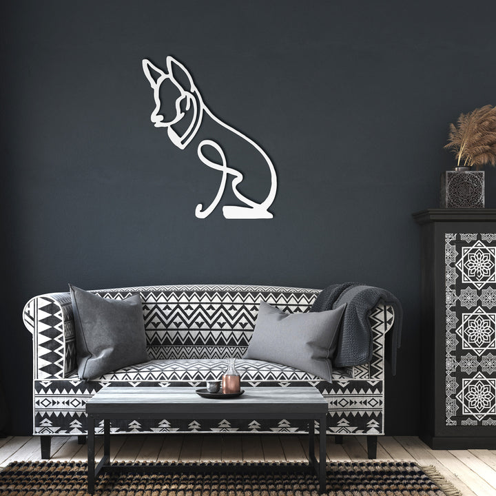 Shetland Sheepdog Line Art - Metal Wall Sign