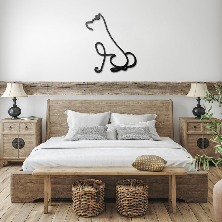 Shiba Inu Line Art - Metal Wall Sign