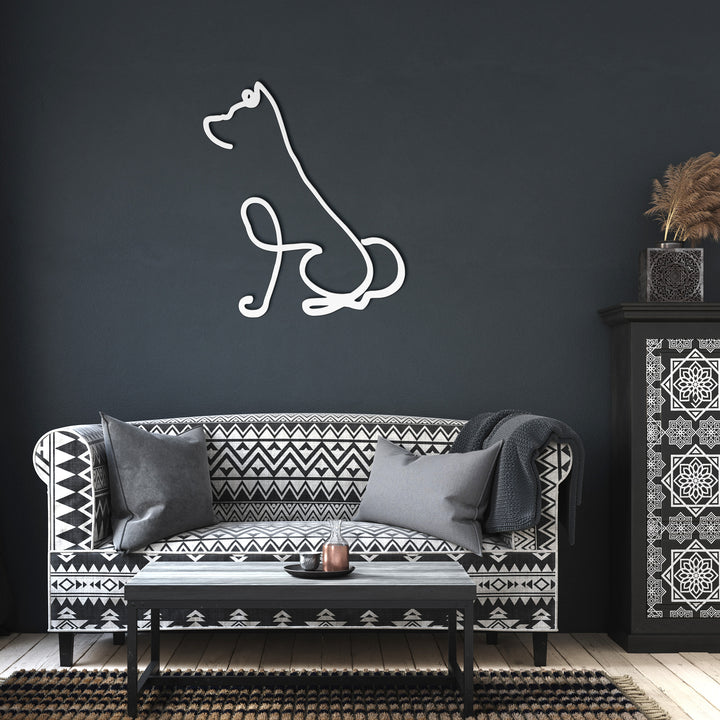 Shiba Inu Line Art - Metal Wall Sign