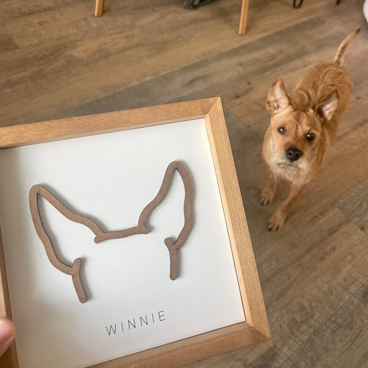 Dog and Cat - Personalized Wooden Ears Artwork