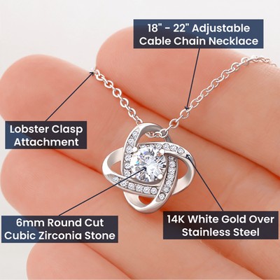 Dog Mom Gift (American Bulldog) - Love Knot Necklace
