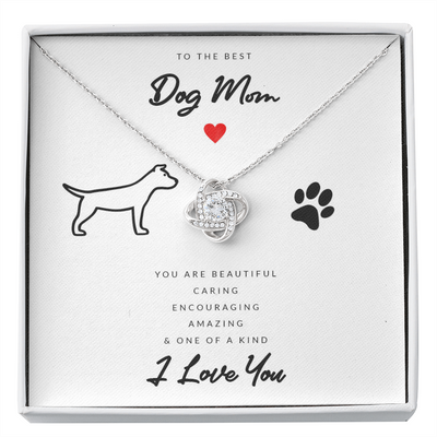 Dog Mom Gift (American Bulldog) - Love Knot Necklace