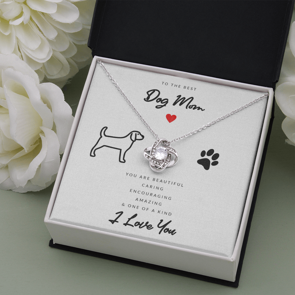 Dog Mom Gift (Beagle) - Love Knot Necklace
