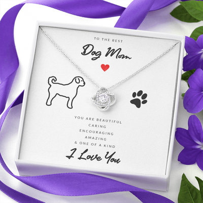 Dog Mom Gift (Doodle) - Love Knot Necklace