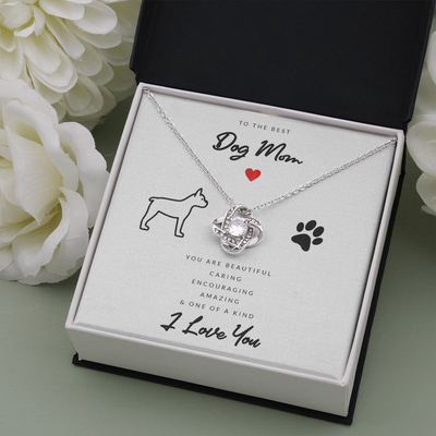 Dog Mom Gift (French Bulldog) - Love Knot Necklace