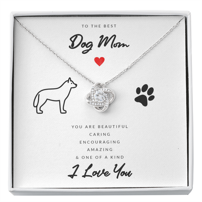 Dog Mom Gift (German Shepherd) - Love Knot Necklace
