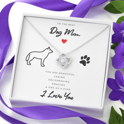 Dog Mom Gift (Husky) - Love Knot Necklace
