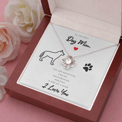Dog Mom Gift (Malinois) - Love Knot Necklace