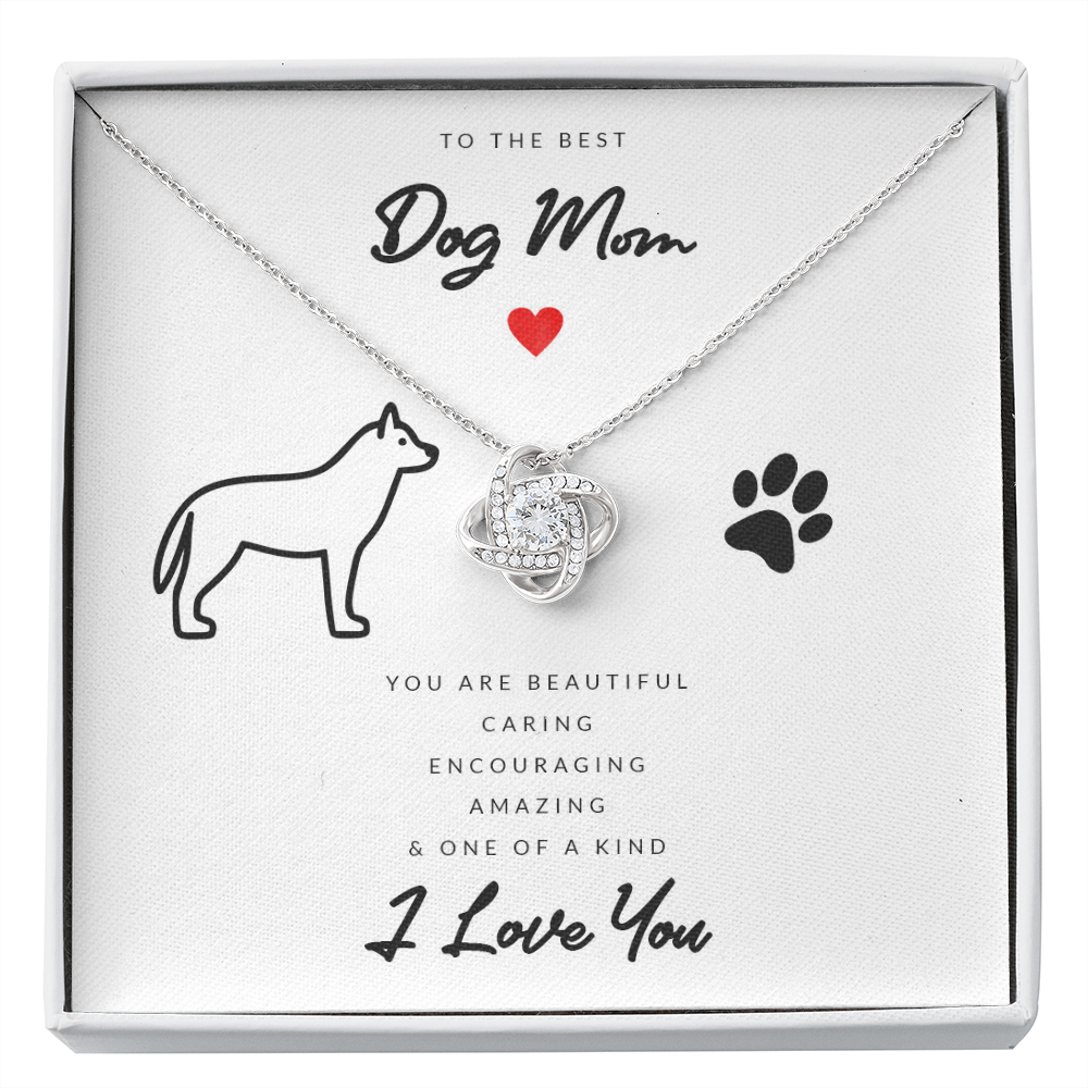 Dog Mom Gift (Malinois) - Love Knot Necklace