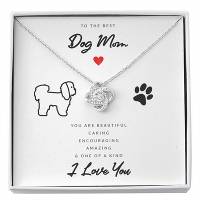 Dog Mom Gift (Pekingese) - Love Knot Necklace