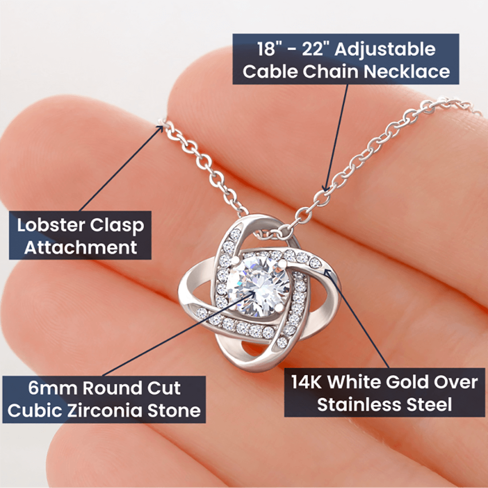 Dog Mom Gift (Pit Bull) - Love Knot Necklace