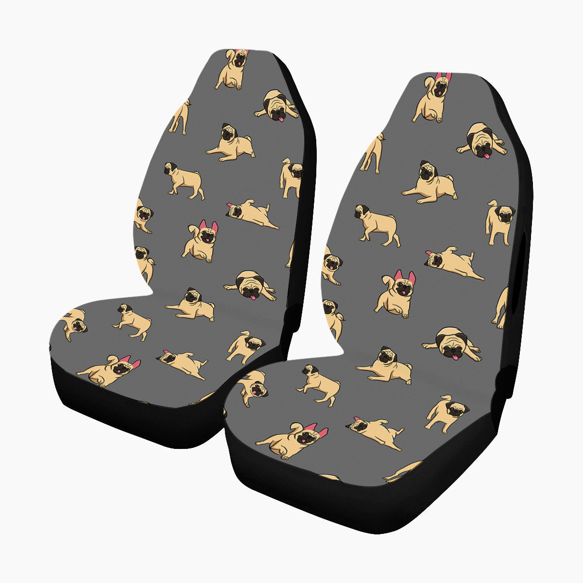 Pug - Pair of Car Seat Covers